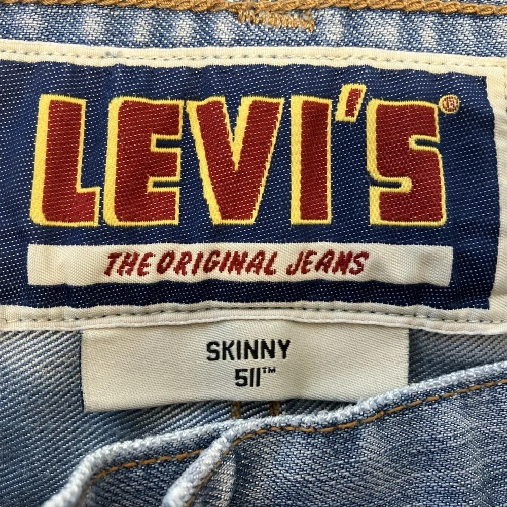 Levi’s Skinny 511 Men’s Denim Jeans, Size 34 x 34, Lt. Blue, Distressed